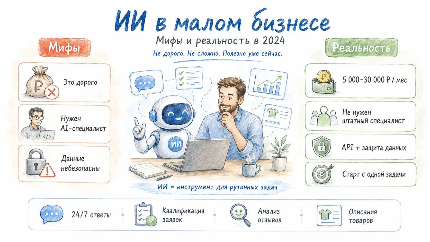 ИИ в малом бизнесе: мифы и реальность в 2024