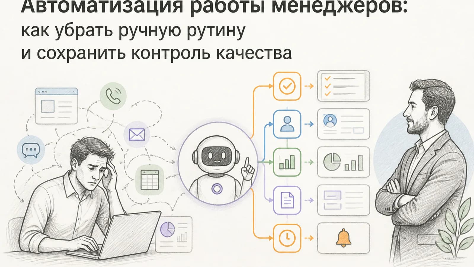 Автоматизация работы менеджеров: как убрать рутину и не потерять контроль продаж